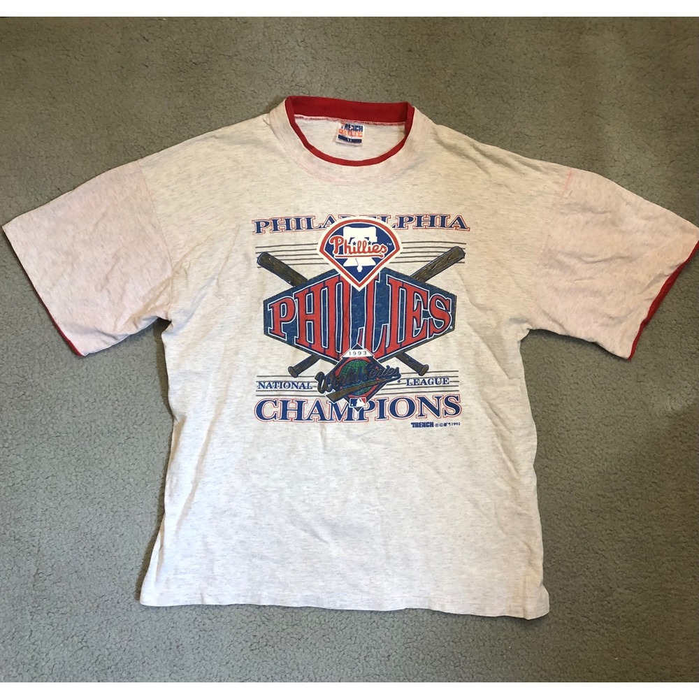 Vintage 1993 Philadelphia Phillies World Series NL Champions T-Shirt XL Trench